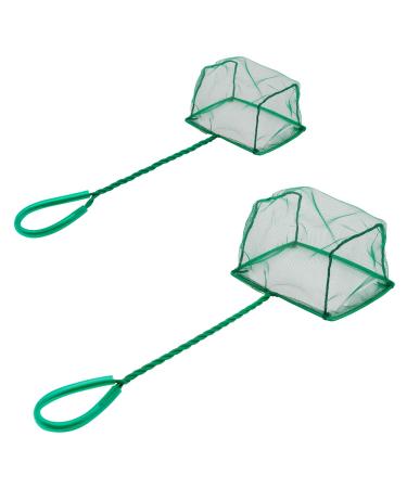 Pawfly 4/6 Inch Aquarium Fish Net Set Fish Catch Nets with Plastic Handle 6 Inch and 4 Inch