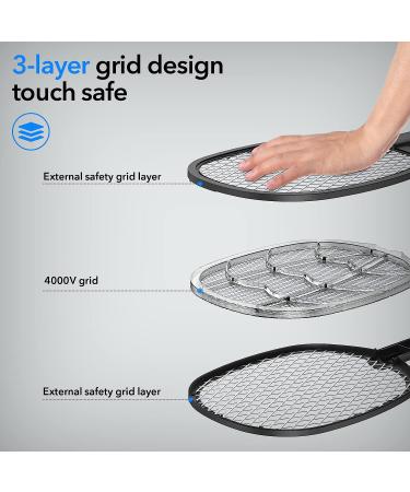 2 in 1 Electric Fly Swatter & Mosquito Zapper 4000V | USB Charging Base | Powerful Bug Zapper Racket | Indoor/Outdoor Use - Buy Online on GoSupps.com