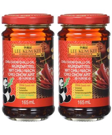 Lee Kum Kee Chili Oil Chiu Chow (from China spicy very sharp without preservatives without dyes vegan) 2 pack (1 x 165 ml) 165 ml (2 pack)