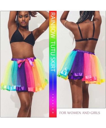 TWINKLEDE Rainbow Ballet Tulle Tutu Skirt for Women and Girls - Party Dance Skirt - Buy Online on GoSupps.com