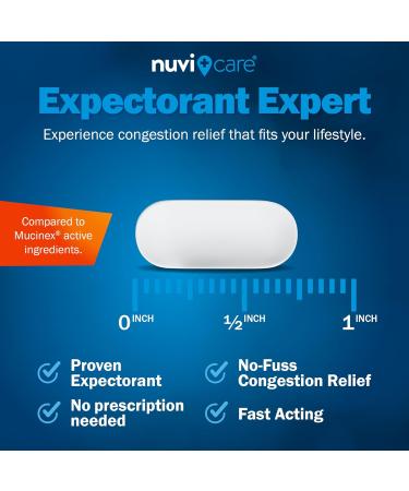 Expectorant Mucus Relief 400mg - Guaifenesin 400mg Tablets - Fast Chest Congestion Relief for Adults - Compare to Mucinex Tablets - Generic Mucus Clear for Phlegm and Congestion (100 Count) 100 Caplets (pack of 1) - Buy Online on GoSupps.com