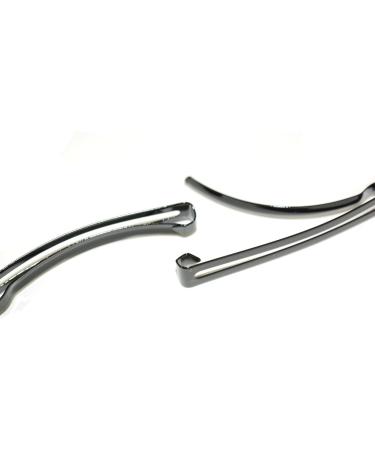 Pair of Rectangle Shaped Clip-in End Barrettes Hair Slides with Cut-Out Design. (Black) - Buy Online on GoSupps.com