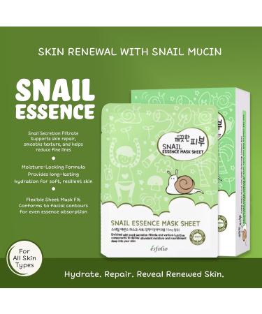 Esfolio Pure Skin Escargot Essence Masque Visage Bo te de 10 masques 334 5 g Elasticity Hydration Nourishment - Buy Online on GoSupps.com