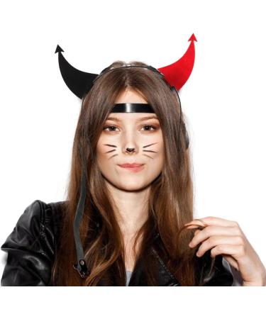 OATIPHO Devil Horns Headband Halloween Devil Hairband Animal Horns Hairband Ghost Hair Hoop Devil Costume for Fancy Dress Festival Cosplay Hairband Red Black - Buy Online on GoSupps.com