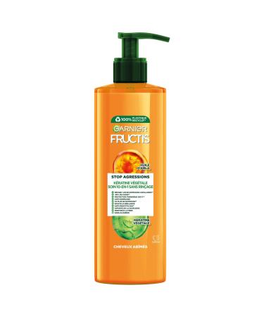 GARNIER Fructis - Stop Aggression Treatment 10 in 1 Treatment - Enriched with Amla oil and Keratin - Damaged hair - No rinsing - 400ml