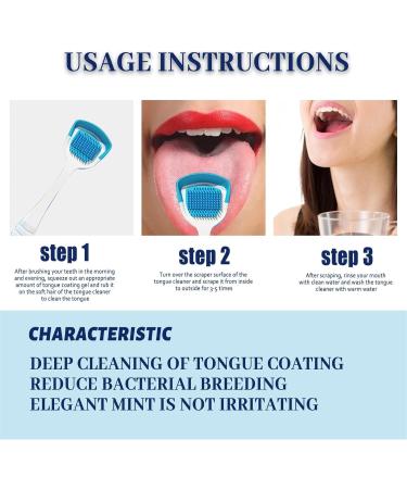 Effective Tongue Cleaning Gel & Brush Set | Oral Care for Fresh Breath | Tongue Scraper for Bad Breath Treatment - Buy Online on GoSupps.com