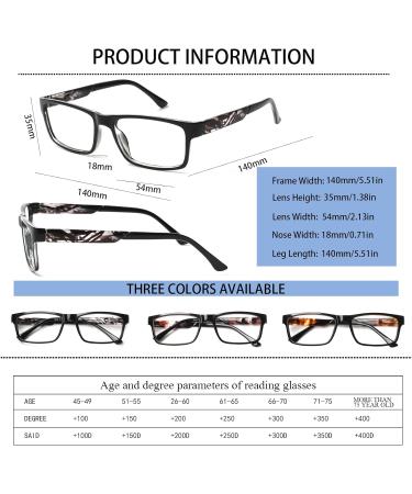 3 Pack Progressive Multifocus Reading Glasses for Men & Women - Blue Light Blocking Spring Hinges Mix Colors - 2.0 & 2.25x - International Shipping Available - Buy Online on GoSupps.com