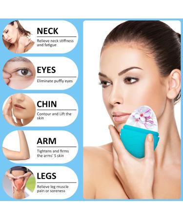 Buy Silicone Egg Shape Ice Roller - Reusable Face Care Massager for Puffy Eyes & Tightening Skin | Soothing Facial Treatment Tool (Blue - Buy Online on GoSupps.com