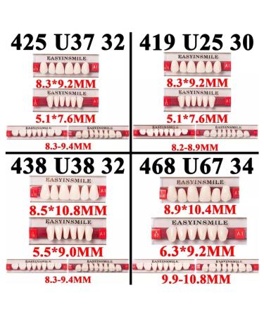 Buy A2 A3 Dental Synthetic Resin Teeth - False Upper & Lower Dentures | Halloween Costume Accessory | Full Set 468+U67+34 - Buy Online on GoSupps.com