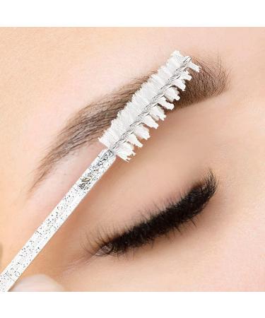 Yumflan 50 Pcs Disposable Eyelash Brushes - Crystal White Mascara Wands and Spoolies for Extensions and Makeup Application - Buy Online on GoSupps.com