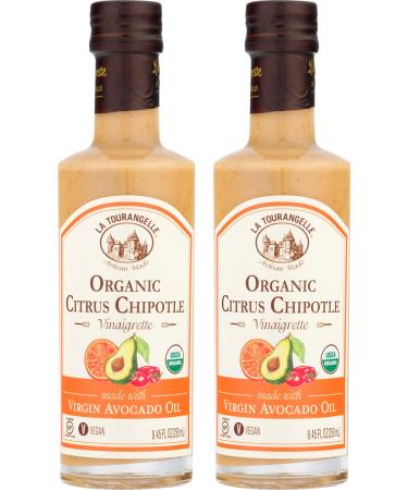 La Tourangelle, Organic Citrus Chipotle Vinaigrette, 8.45 Ounce, 2-Bottle Pack, Salad Dressing and Marinade, Made with Organic Virgin Avocado Oil, Gluten-Free, Low Sodium, 2 Count (Packaging may Vary) Citrus Chipotle 8.45