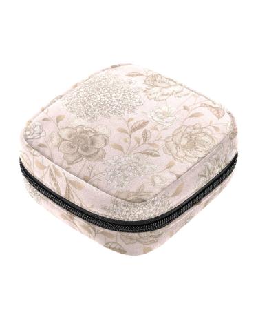 White Hydrangea Flowers Menstrual Cup Pouch Menstrual Pad Bag Feminine Menstruation Bags Portable Sanitary Napkin Pads Storage Bags Color 1