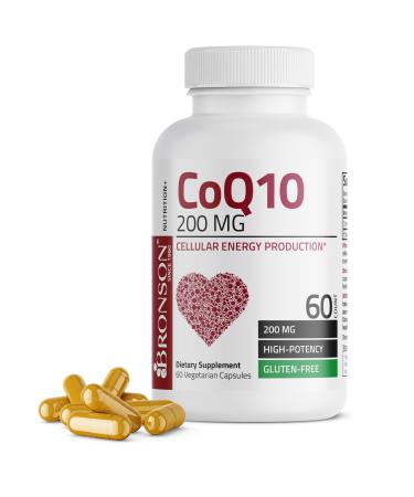 Bronson CoQ10 200 MG High Potency Cellular Energy Production 60 Vegetarian Capsules 60 Count (Pack of 1)