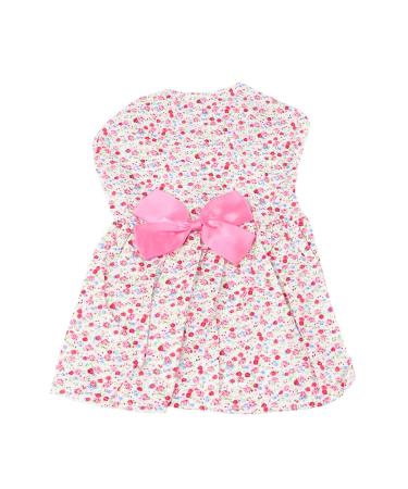 Puppy Dog Tutu Dress - Princess Wedding Dress Adorable Floral Sundress with Bowknot for Chihuahua Shih Tzu Yorkshire Terriers - Size M (Pink)