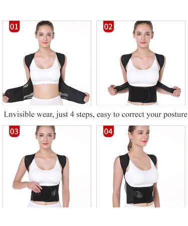 Invisible Posture Corrector Back Brace for Men & Women - Orthopedic Vest for Hunchback Correction | Pain Relief & Improved Posture | Large Black - Buy Online on GoSupps.com
