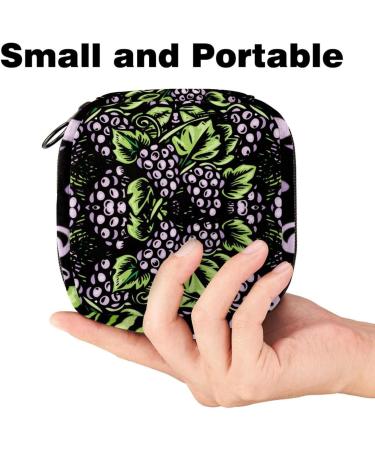 Vintage Grape Sanitary Napkin Storage Bag | Menstrual Cup & Makeup Organizer | Large Capacity Travel Pouch for Women - Buy Online on GoSupps.com