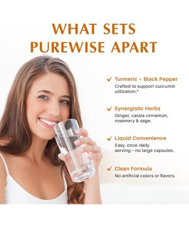 PureWise Organic Turmeric Liquid Drops with Black Pepper Enhanced Absorption Curcumin Joint & Immune Support Ginger & Cinnamon Blend 2 fl oz - Buy Online on GoSupps.com