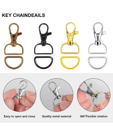 100PCS Premium Swivel Snap Hooks and D Rings  Swivel Snap Hooks for Keychain and Sewing Project(3/4"Inside Width) Silver - Buy Online on GoSupps.com