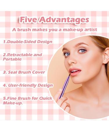 WLLHYF 3PCS Dual End Lip Brush Concealer Brushes Retractable Lipstick Eyeshadow Foundation Makeup Brush Travel Size Lipstick Brush With Cap(Gold/Purple/Black) - Buy Online on GoSupps.com