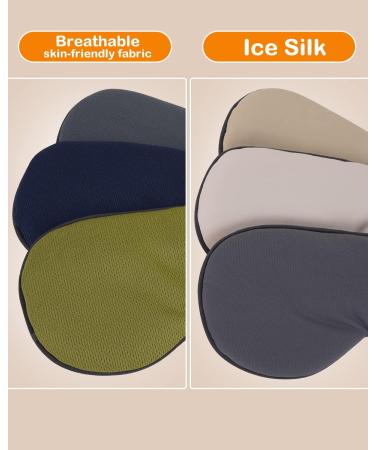 Double-Sided Hochoek Ice-Cold-Silk Sleep Mask - Classic Grey/Deep Rock Ash+Green/Beige+Dark Blue/Light Pink - Buy Online on GoSupps.com