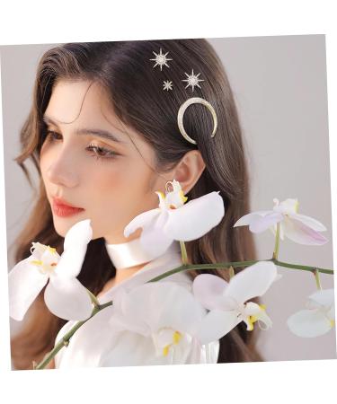 3 sun moon hairpin Moon Hair Clips braided hair clips Rhinestone Hair rhinestone barrettes for women wedding hair clips bling hair claw clips gold alloy Miss issue card pearl - Buy Online on GoSupps.com