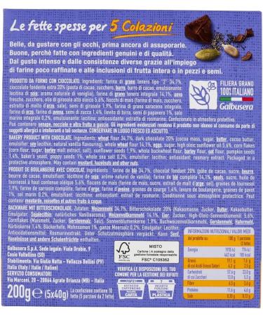 Galbusera Belle Buone Pack of 6 full-fat rusks with cereals and oats pecans fruit 5 individual portions 200 g + Gourmet Italian polpa 400 g - Buy Online on GoSupps.com