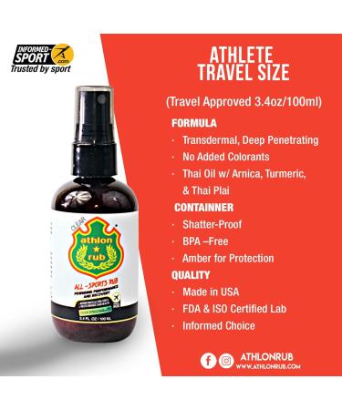 Plant-Based Athlon Rub Muscle Rub 3.4oz - Thai Oil Liniment for Muscle Activation and Recovery - Travel Size for Athletes - Buy Online on GoSupps.com