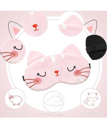 Cute Cartoon Cat Eye Mask for Sleeping - Set of 3 | Soft Lightweight Blindfold for Women, Men, Kids - Funny Animal Design for Night Sleep - Buy Online on GoSupps.com