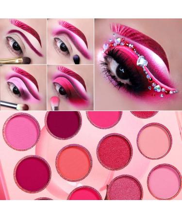 DE'LANCI Pink Purple Eyeshadow Palette Makeup 12 Colors Pigmented Matte Shimmer Cute Eye Shadow Tone Small Bright Peach Red Violet Eyeshadow Pallet Long Lasting Shades For Girl Women Summer Travel - Buy Online on GoSupps.com