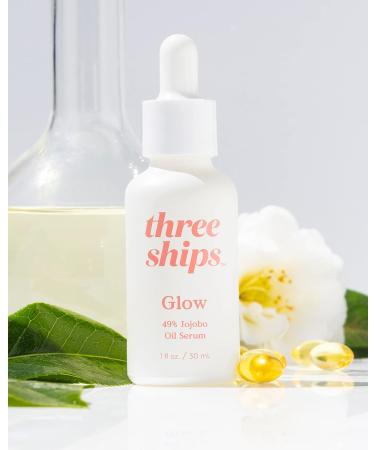 Three Ships Glow Jojoba Oil Serum - Vegan Facial Hydrating Serum for Oily/Combo Skin - As Seen on TV 30mL - Natural Skin Care Solution - Buy Online on GoSupps.com