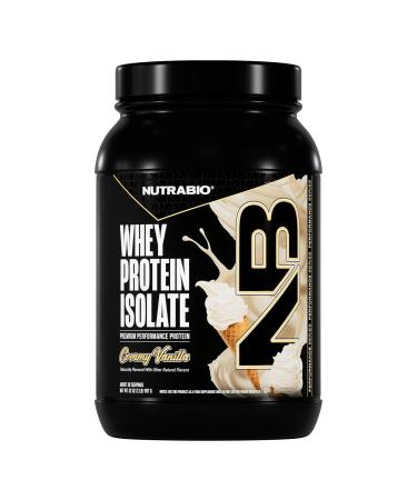 NutraBio 100% Whey Protein Isolate Protein Powder, 25g Protein with Complete Amino Acid Profile, Non-GMO, Soy & Gluten Free, Low Carb, Low Calorie Whey Protein Powder, Creamy Vanilla, 2 Lbs Vanilla 2 Pound (Pack of 1)