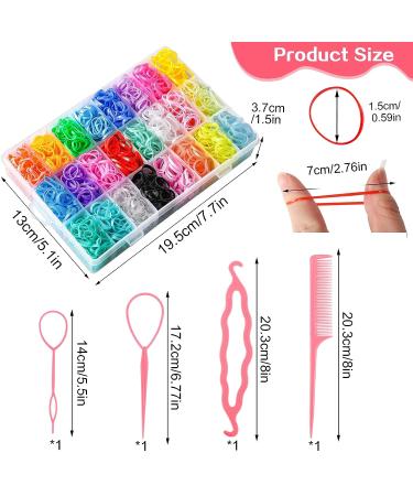2000 Pcs Baby Hair Ties with Styling Tools - Colorful Mini Elastic Bands for Girls | Organizer Box Included - 24 Colors - Buy Online on GoSupps.com
