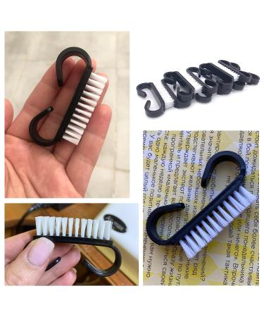 20 Pcs Home Plastic Nail Cleaning Brushes with Black Handle Grip - Portable Nail Art Manicure Tools - Buy Online on GoSupps.com