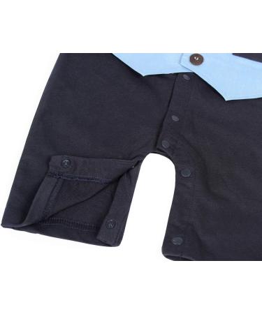 AmzBarley Baby Boys Gentleman's Tuxedo Romper Suit Blue | Long/Short Sleeve Dress Shirt Pants Vest Bowtie | Birthday Party Outfit | 3-6 Months - Buy Online on GoSupps.com