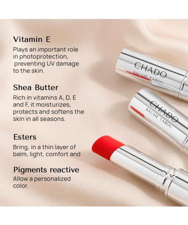CHADO Cosmetics Baume Tabou Tinted Lip Balm - Red | Hydrating & Long-lasting | International Shipping - Buy Online on GoSupps.com