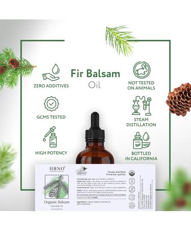 HBNO Organic Fir Balsam Essential Oil 4 oz - USDA Certified Aromatherapy & DIY Oil for Soaps Fragrances & Diffusers - Buy Online on GoSupps.com