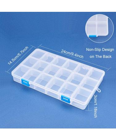 Benecreat 4 Pack Large Transparent Plastic Storage Box with Adjustable Dividers - 18 Grids for Jewelry Beads, Tools, and Craft Accessories - 9.4x5.7x1.18 Inch - Buy Online on GoSupps.com