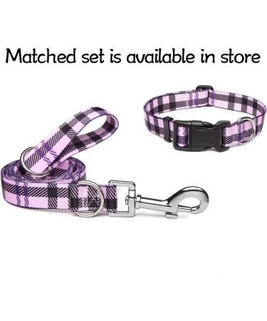 Suredoo Adjustable Soft Nylon Dog Collar for Small & Medium Puppies - Purple Checkered (S: 25-40 cm) - Buy Online on GoSupps.com
