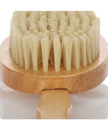 Com-Four 2x Bathing Brush Set - Long Removable Stem Wooden Back Brush for Showering & Swimming - Massage & Wellness - Brown (2 Pieces) - Buy Online on GoSupps.com