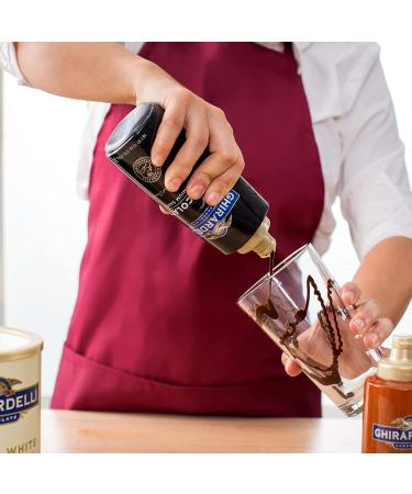 Ghirardelli Sea Salt Caramel & Chocolate Sauce 16oz Squeeze Bottles, Pack of 2 with Barista Spoon - Buy Online on GoSupps.com