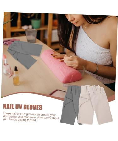 Healeved 2 Pairs protective gloves for manicure gloves breathable Nylon Anti-UV Nail supplies gel sun protection gloves UV nail gloves nail art UV gloves summer - Buy Online on GoSupps.com