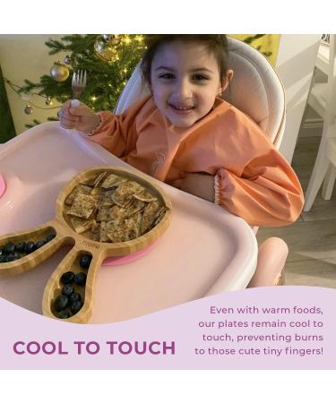 Nohla Baby Weaning Suction Plate - Billie the Bunny - Cherry - 100% Bamboo & FDA Silicone - Spill-Proof Base - BPA-Free - Ideal for 6 Months - Buy Online on GoSupps.com