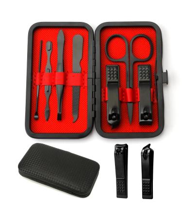 Manicure Kit Nail Clipper Set Manicure Set Nail Clippers for Men Women Manicure and Pedicure Kit Travel Nail Clippers Kit Personal Care Set Grooming Kit Gifts for Men Family Parents (Black)