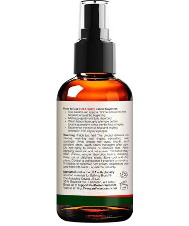 Organic Castor + Cayenne Skin & Joint Relief Oil - Hot& Spicy - Intense Hydration for Small Areas Hands Feet and Targeted Spots 2oz Castor Cayenne Hot - Buy Online on GoSupps.com