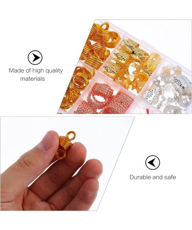 EXCEART 1 Box Braid Ring Dreadlocks Beads Hair Braiding Tube Ring Braided Hair Accessories Hairstyle Braiding Accessories Braided Headband Dread Beads Gold Metal Charm Miss Knitting Ring - Buy Online on GoSupps.com