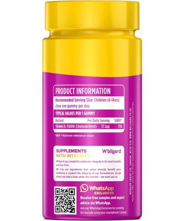 Wellgard Kids Vitamin D3 Gummies - 2 Month Supply - Vegan Mixed Berry Flavour | Chewable Vitamin D Gummies - Buy Online on GoSupps.com