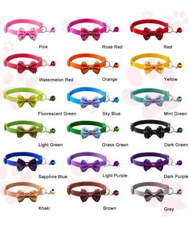 Flymind Puppy Collars - Adjustable Whelping ID Collars for Cat Dog Kitten - Soft Nylon with Safety Buckle and Polka Dot Bow - Buy Online on GoSupps.com