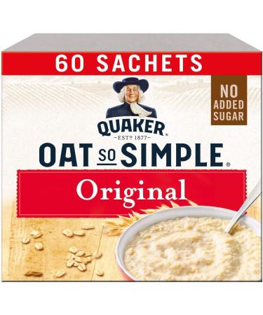 Quaker Oat So Simple Original (60 x 27g) - 60 Sachets | Good Source of Fibre & Helps Lower Cholestrol. Enjoy as part of a varied and balanced diet and healthy lifestyle.