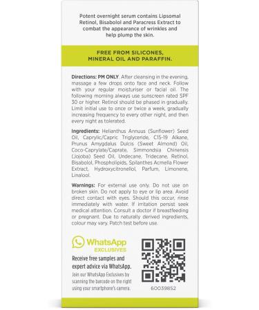 Procoal Overnight Retinol Serum 3% - High Strength Face Serum with Bisabolol & Paracress Extract - 30ml - Vegan & Cruelty-Free - Made in UK - Buy Online on GoSupps.com