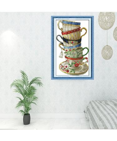 Maydear Cross Stitch Kit - Coffee Cup Design for Beginners - 11CT, 14x21 inch - Buy Online on GoSupps.com